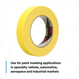 3M Performance Yellow Masking Tape 301+, 24 mm x 55 m, 36 Roll/Case