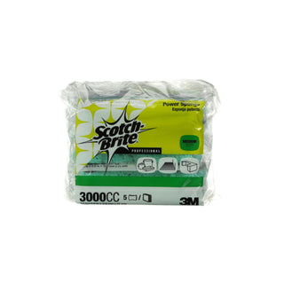 Scotch-Brite Power Sponge 3000CC, 2.8 in x 4.5 in x 0.6 in, 5/Pack