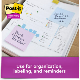 Post-it® Super Sticky Recycled Notes 654-6SSNRP, 3 in x 3 in (76 mm x 76 mm)