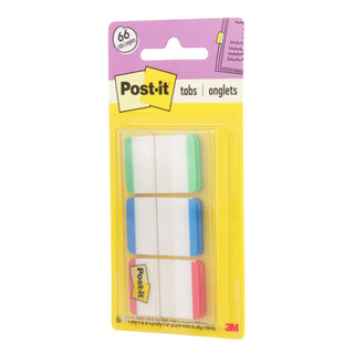 Post-it® Durable Tabs 686L-GBR, 1 in. x 1.5 in. Green, Blue, Red 22 TabsPad