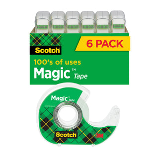 Scotch® Magic Tape 6122MP, 3/4 in x 650 in 6 Pack