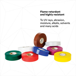 Scotch® Vinyl Color Coding Electrical Tape 35, 1/2 in x 20 ft,Multi-color