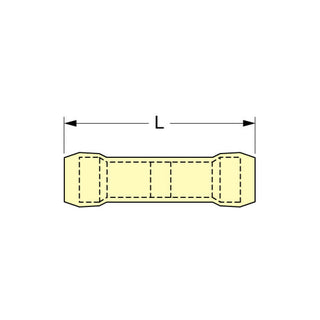 3M Butt Connector, Nylon Insulated w/Insulation Grip 12-10 AWG, 94790,63-NB