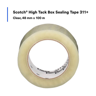 Scotch® High Tack Box Sealing Tape 311+, Clear, 48 mm x 100 m