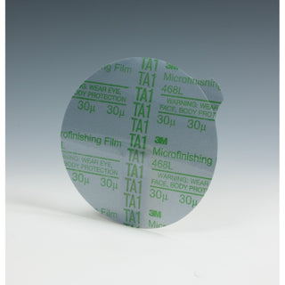 3M Microfinishing PSA Film Disc 468L, 30 Mic 3MIL, Type E, 5 in x NH,Die 500X