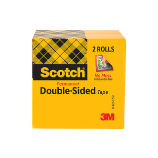 Scotch® Double Sided Tape 665-2P12-36, 1/2 in x 1296 in 2 pk