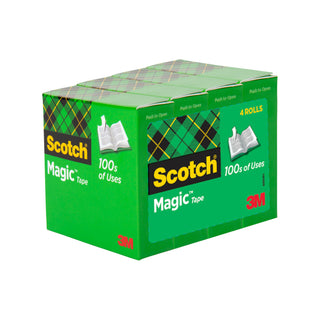 Scotch® Magic Invisible Tape 810K4, 3/4 in x 1000 in (19 mm x 25,4 m) 4Pack