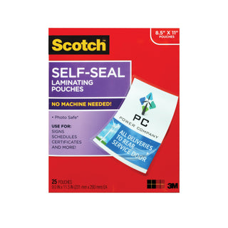 Scotch Self-Laminating Document Pouches LS854WC, 9-1/16 in x 11.5 in