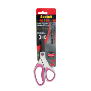 Scotch Precision Ultra Edge 8" Scissors 1458TU-MIX, Blue, Green andLavender