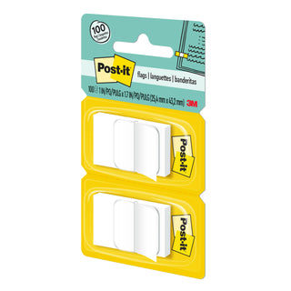 Post-it® Flags 680-WE2, 1 in. x 1.7 in. (2.54 cm x 4.31 cm) White, 2-pk