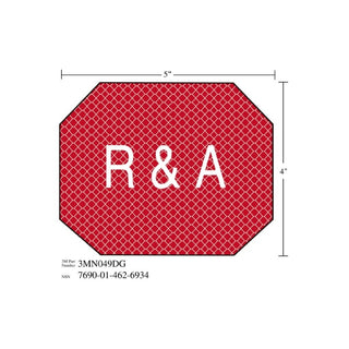 3M Diamond Grade Damage Control Sign 3MN049DG, "R&A", 5 in x 4 inage