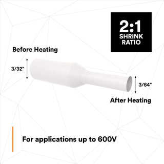 3M Heat Shrink Thin-Wall Tubing FP-301-3/32-White-500`: 500 ft spoollength