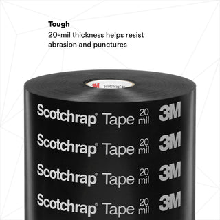 3M Scotchrap Vinyl Corrosion Protection Tape 51, 6 in x 100 ft,Printed, Black