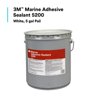 3M Marine Adhesive Sealant 5200, PN21463, White, 5 Gallon (Pail), Drum