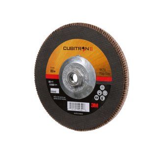 3M Cubitron II Flap Disc 967A, 80+, T27 Quick Change, 7 in x 5/8"-11,
Giant