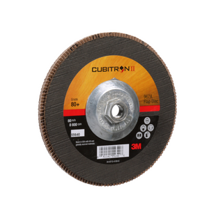 3M Cubitron II Flap Disc 967A, 80+, T27 Quick Change, 7 in x 5/8"-11,
Giant