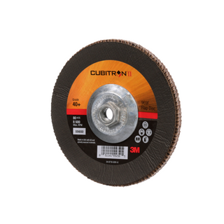 3M Cubitron II Flap Disc 967A, 40+, T29 Quick Change, 7 in x 5/8"-11,
Giant