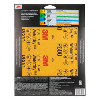 3M Wetordry Sandpaper, 32036, 600 Grit, 9 in x 11 in, 5 per pack