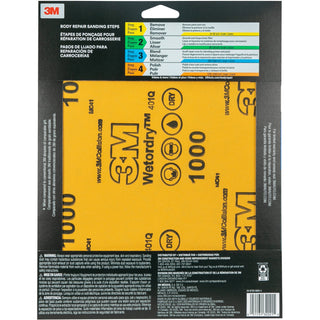 3M Wetordry Sandpaper, 32021, 1000 Grit, 9 inch x 11 inch, 5 per pack