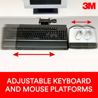 3M Knob Adjust Keyboard Tray with Adjustable Keyboard and MousePlatform