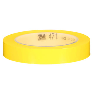 3M Vinyl Tape 471, Yellow, 3/4 in x 36 yd, 5.2 mil