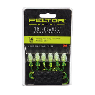 Peltor Sport Tri-Flange Corded Reusable Earplugs 97317-10C