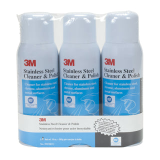 3M Stainless Steel Cleaner & Polish 59158CC, 10 Oz Aerosol, 3 Pack