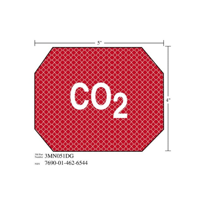 3M Diamond Grade Damage Control Sign 3MN051DG, "CO2 in, 5 in x 4 inage