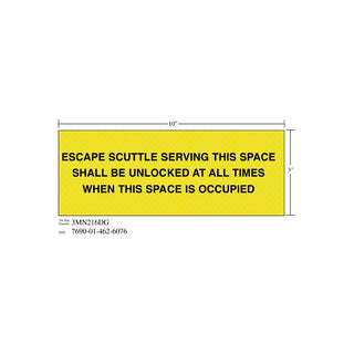 3M Diamond Grade Safety Sign 3MN216DG, "ESCAPE…OCCUPIED", 10 in x 3inage