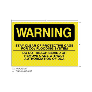 3M Diamond Grade Fire Fighting Sign 3MN305DG, "WARNING…DCA", 9 in x 6inage