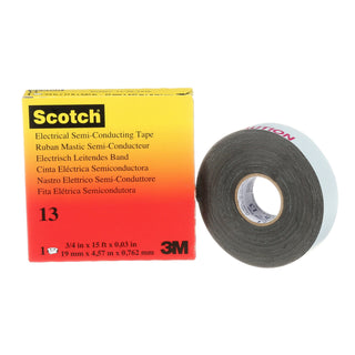 Scotch® Electrical Semi-Conducting Tape 13, 3/4 in x 10 ft, Printed,Black