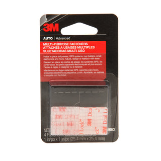 3M Dual Lock Reclosable Fasteners, 04862, 1 in X 1 in, 4 pair perpack