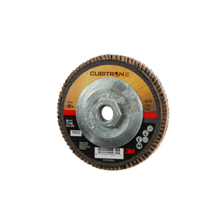 3M Cubitron II Flap Disc 967A, 40+, T27 Quick Change, 4-1/2 in x
5/8"-11, Giant