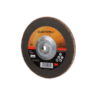 3M Cubitron II Flap Disc 967A, 60+, T27 Quick Change, 7 in x 5/8"-11,
Giant