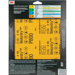 3M Wetordry Sandpaper, 32035, 800 Grit, 9 in x 11 in, 5 per pack