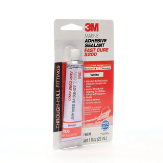 3M Marine Adhesive Sealant 5200FC, Fast Cure, White, 1 oz Tube