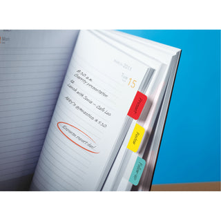 Post-it® Durable Tabs 686-RYBT, 1 in x 1.5 in Red, Yellow, Blue 24each/cs