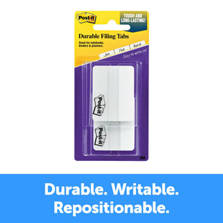 Post-it® Durable Tabs 686F-50WH, 2 in. x 1.5 in. (50,8 mm x 38 mm) White24pk/cs