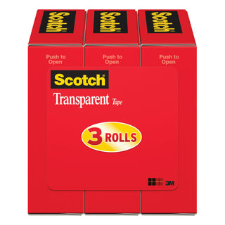 Scotch® Transparent Tape 600K3, 3/4 in x 1000 in (19 mm x 25,4 m) 3-Pack