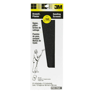 3M Drywall Sanding Screens 99437, 4 3/16 in x 11 1/4 in, 150 grit, 10 sheets/pk