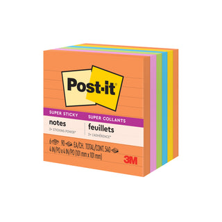 Post-it® Super Sticky Notes 675-6SSUC, 4 in x 4 in (101 mm x 101 mm)