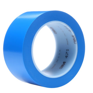 3M Vinyl Tape 471, Blue, 3 in x 36 yd, 5.2 mil, 12 Roll/Case