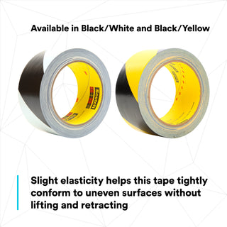 3M Safety Stripe Vinyl Tape 5700, Black/White, 2 in x 36 yd, 5.4 mil