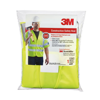 3M Hi-Viz Vest, Class 3, Short Sleeve, 94900-80030, Yellow