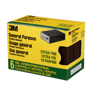 3M Sanding Sponge CP000-6P-CC, Extra Fine, 3.75 in x 2.625 in x 1 in,
6-Pack