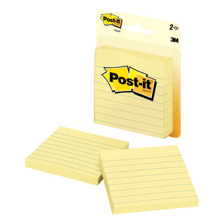 Post-it® Notes 630PK2 3 in x 3 in (7.62 cm x 7.62 cm) Canary Yellow,Lined