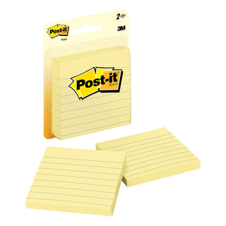 Post-it® Notes 630PK2 3 in x 3 in (7.62 cm x 7.62 cm) Canary Yellow,Lined