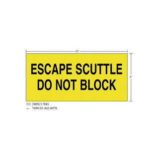 3M Diamond Grade Safety Sign 3MN217DG, "ESCAPE…BLOCK", 10 in x 4 inage