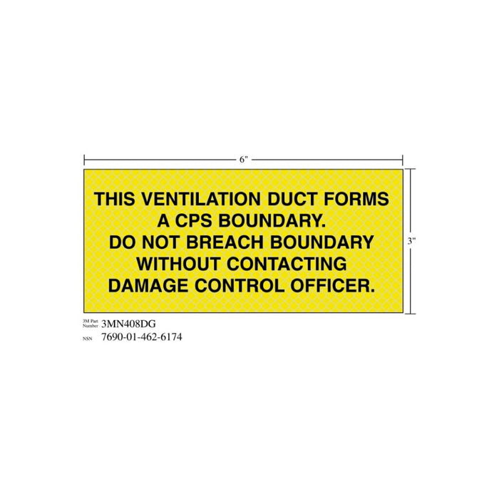 3M Diamond Grade Ventilation Sign 3MN408DG, "THIS…OFFICER", 7 in x 3inage