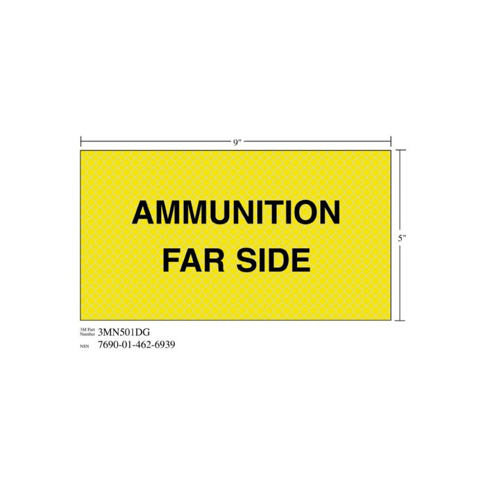 3M Diamond Grade Weapon Sign 3MN501DG, "AMMUN…SIDE", 9 in x 5 inage